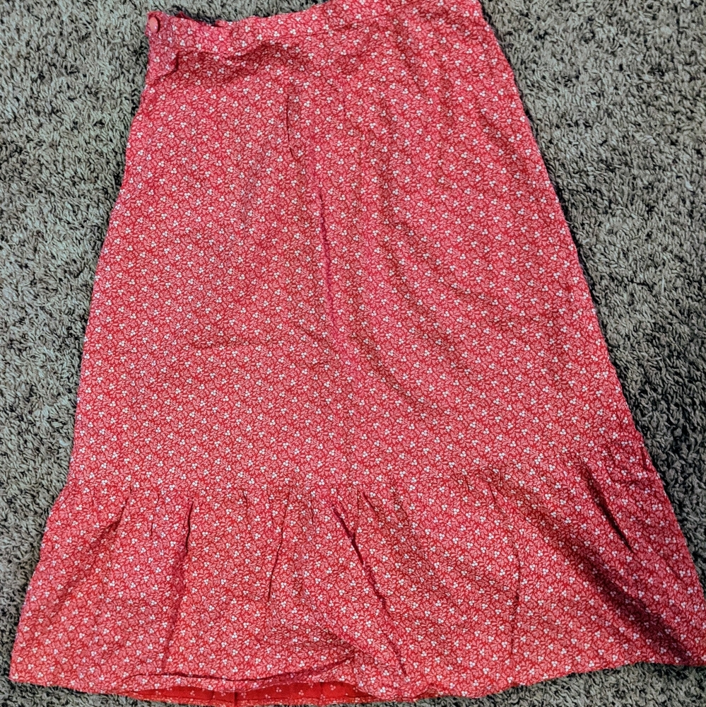 Vintage Red Midi Skirt